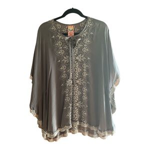 Johnny Was Silk Batwing Blouse M